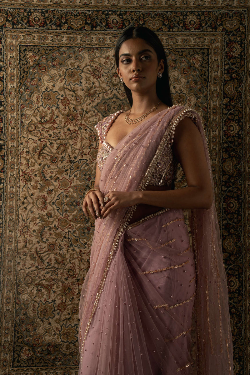 Dusty Rose Saree