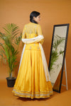 Mustard kurti with bustier ,skirt and dupatta