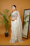 Off white saree set