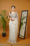 Off white saree set