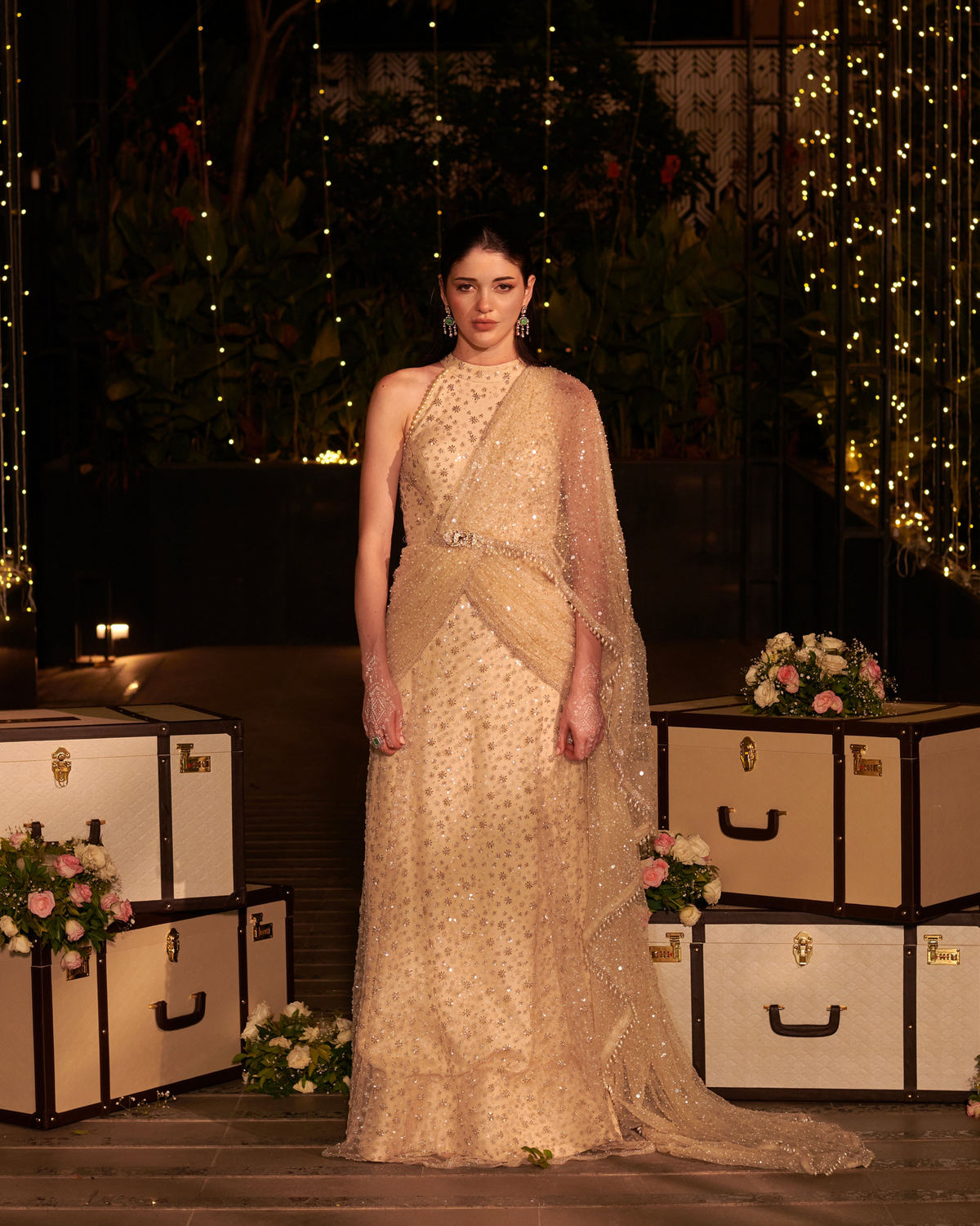 Ivory Infinity Gown by Jigar & Nikita