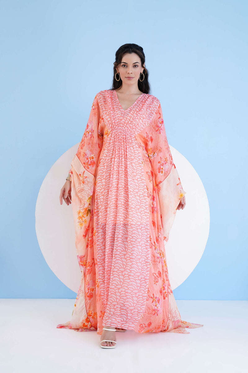 PANELLED KAFTAN WITH GATHER DETAIL