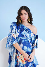 PRINTED STRAIGHT KAFTAN WITH KNOT DETAIL