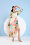 TROPICAL CRUSH PRINTED ONE SHOULDER DRESS