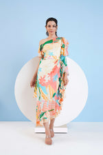 TROPICAL CRUSH PRINTED ONE SHOULDER DRESS