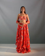 Skirt- georgette- silk- blouse- silk- dupatta- georgette