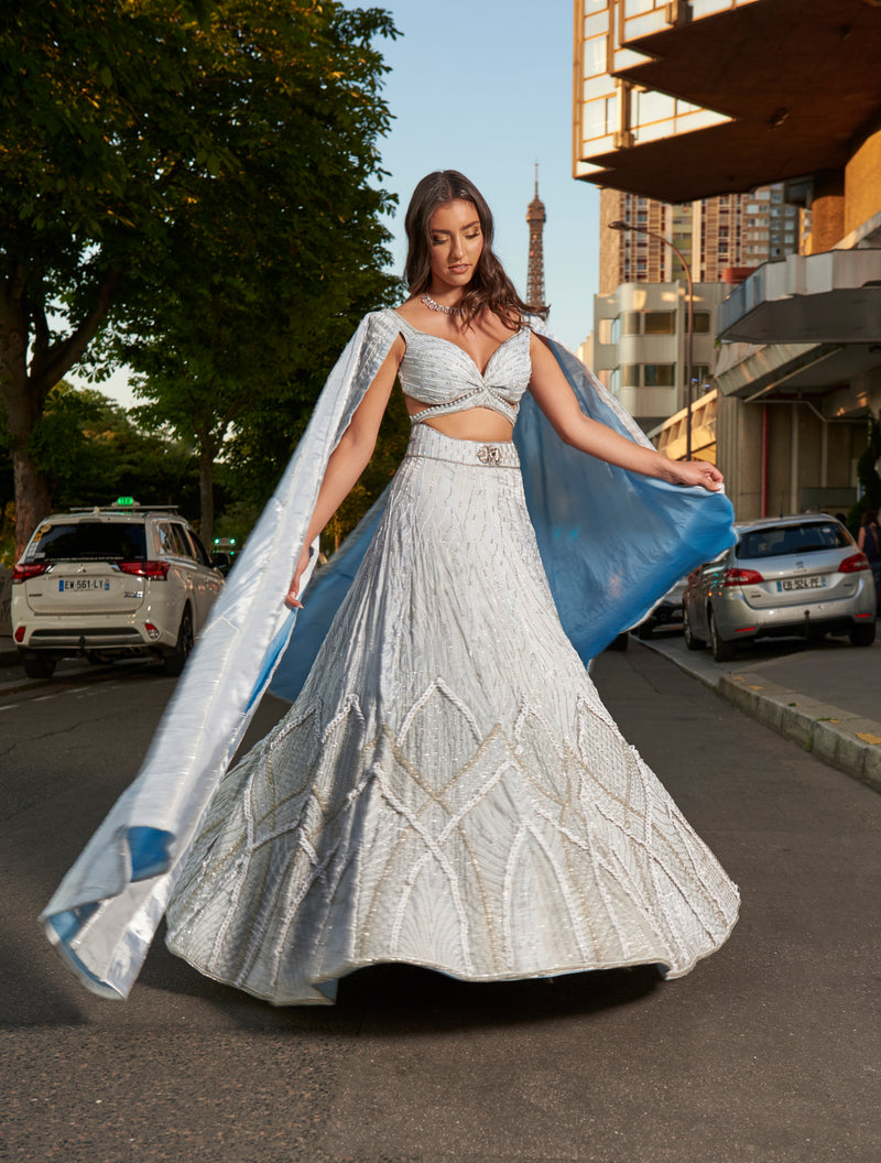 Ice Blue lehenga set