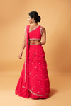 Draped lehenga with georgette fabric and pure handwork