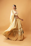 GOLDEN OMBRE LEHENGA WITH INTRICATE EMBROIDERY