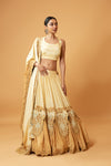 GOLDEN OMBRE LEHENGA WITH INTRICATE EMBROIDERY