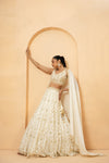 Ivory mirror lehenga set