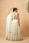 Ivory mirror lehenga set