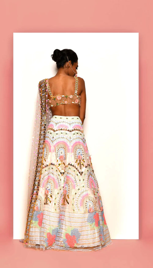 DAISY DOVE - IVORY EMBELLISHED FULL LEHENGA SET