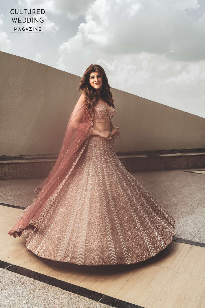 Pale pink bridal lehenga