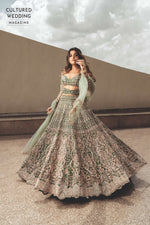 Emerald green bridal lehenga