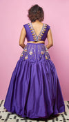 DON'T ASK, DON'T TELL - VIOLET EMBELLISHED FULL LEHENGA SET