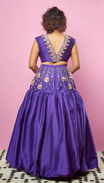 DON'T ASK, DON'T TELL - VIOLET EMBELLISHED FULL LEHENGA SET