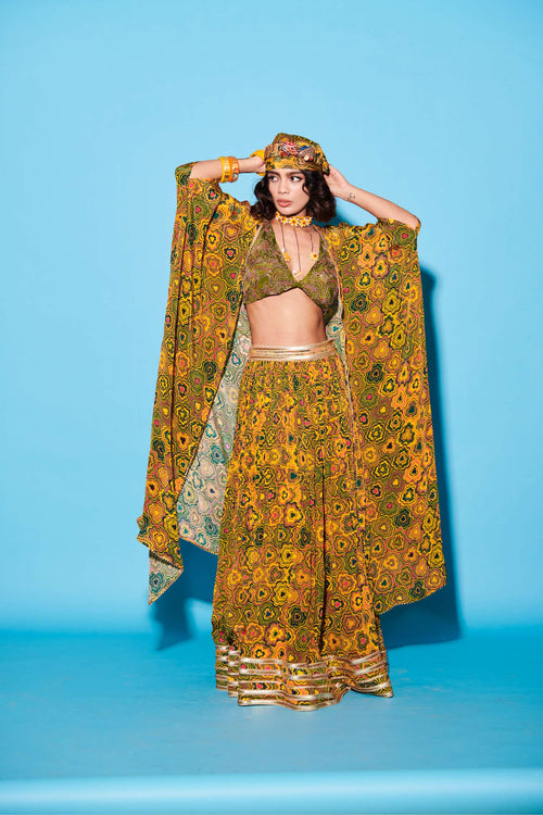 YELLOW PINWHEEL lehenga