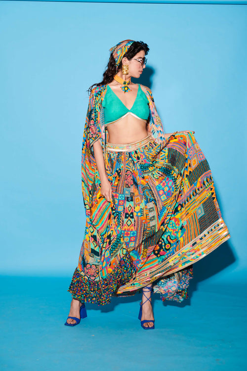 multi colour lehenga