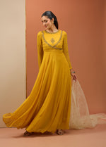 Mustard Anarkali Set