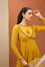 Mustard Anarkali Set