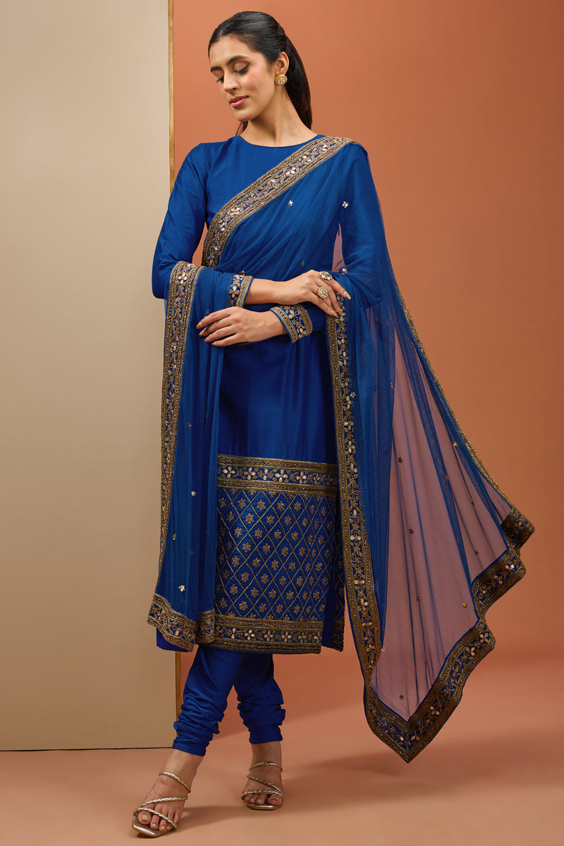 Blue Straight Kurta Set