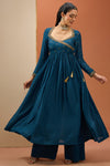 Blue Angrakha Anarkali Set