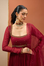 Mehroon Anarkali Set