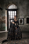 Black Georgette Lehenga Set With Egyptian Motifs
