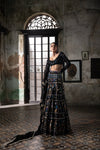 Black Georgette Lehenga Set With Egyptian Motifs
