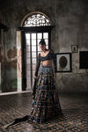 Black Georgette Lehenga Set With Egyptian Motifs