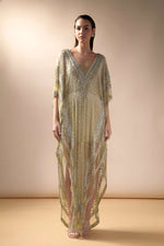 Crystal embellished Caftan (Lime)