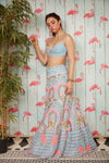 ELSA - MILLENNIAL BLUE EMBROIDERED LEHENGA SET