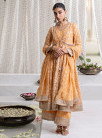 Orange Ghoomar Anarkali Kurta with Ghoomar Pants