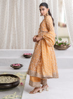 Orange Ghoomar Anarkali Kurta with Ghoomar Pants