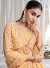 Orange Ghoomar Anarkali Kurta with Ghoomar Pants