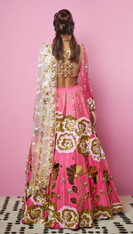 GARDENS OF BABYLON - PINK & IVORY EMBELLISHED FULL LEHENGA SET