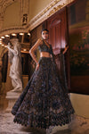 Chocolate Brown Sequin Lehenga Set by Seema Gujral - Lotus Bloom Canada