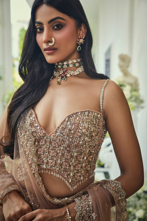 Thalia walnut Fishcut Lehenga