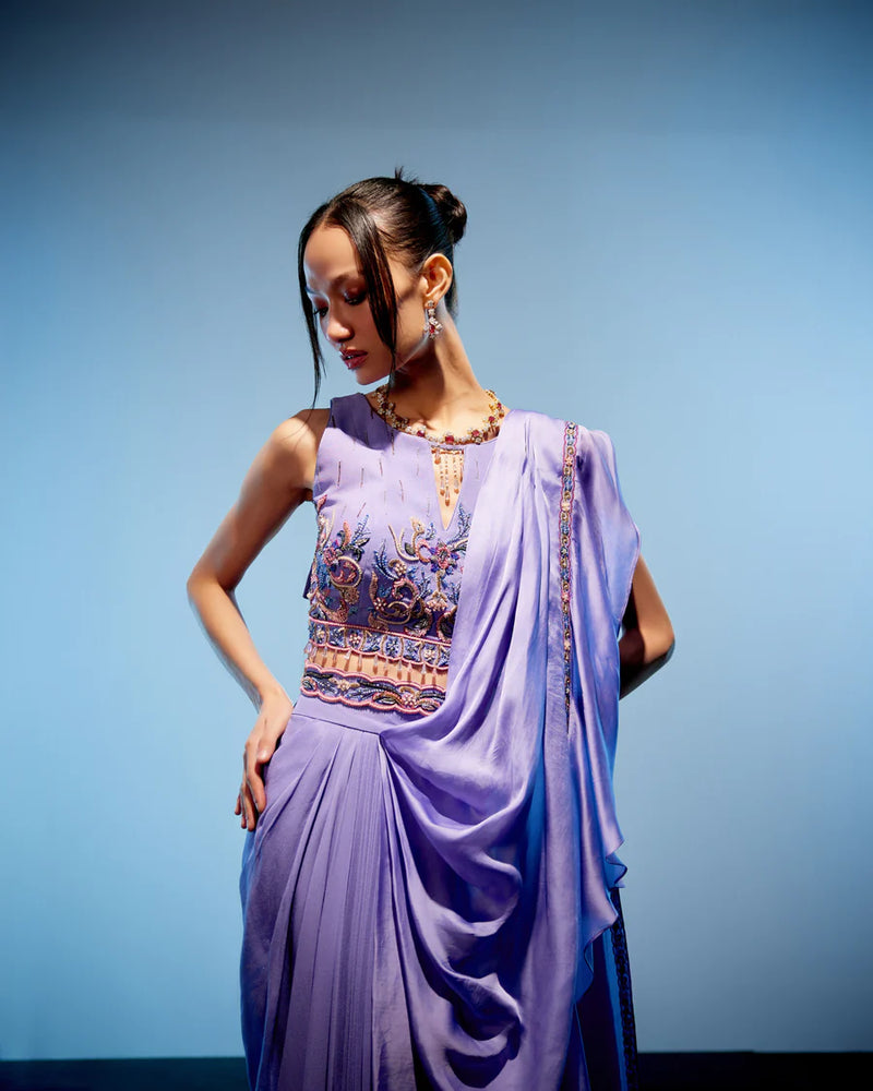 Vintage lily drape saree