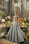 Cerulean Blue Mirror Lehenga