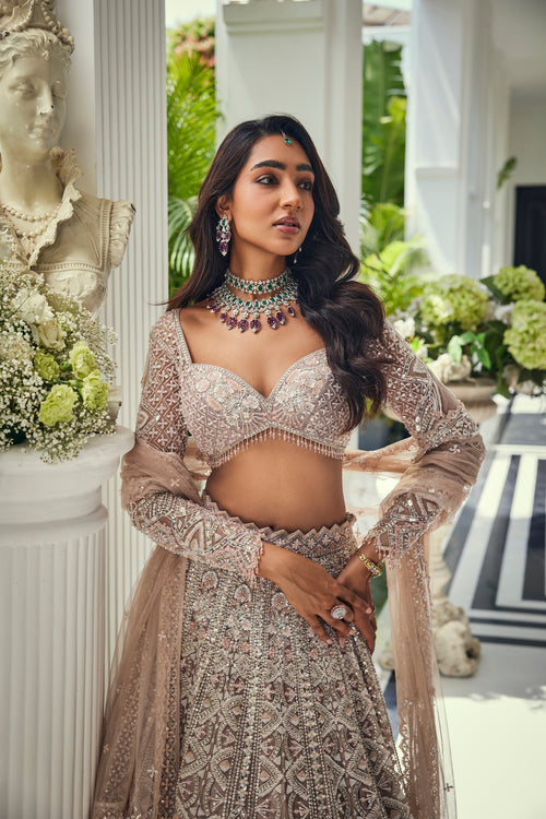Iris Pink Crystal Lehenga