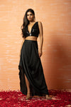 Black Sequins Jacket and hoti Skirt Set