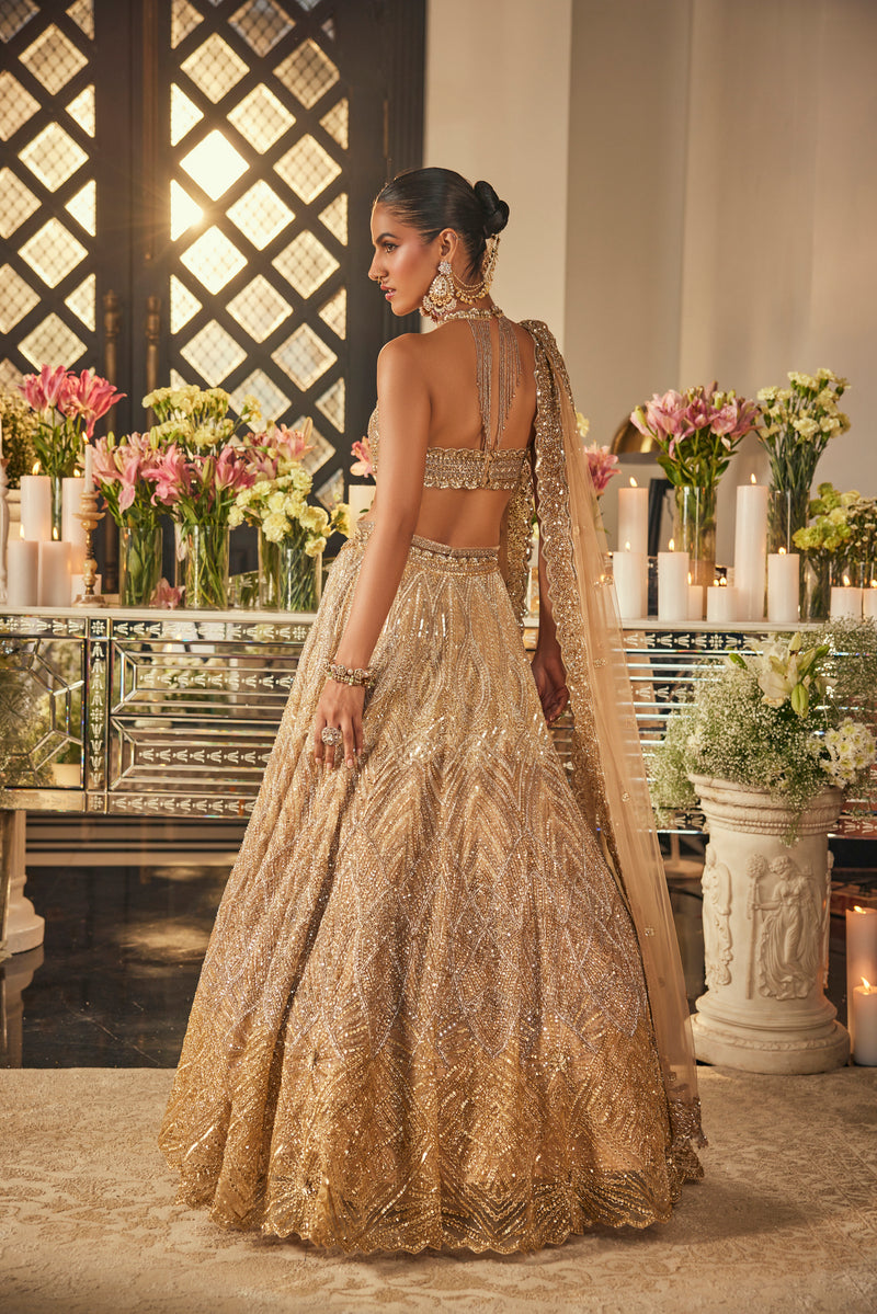 Zara Ombre Gold Lehenga XXL
