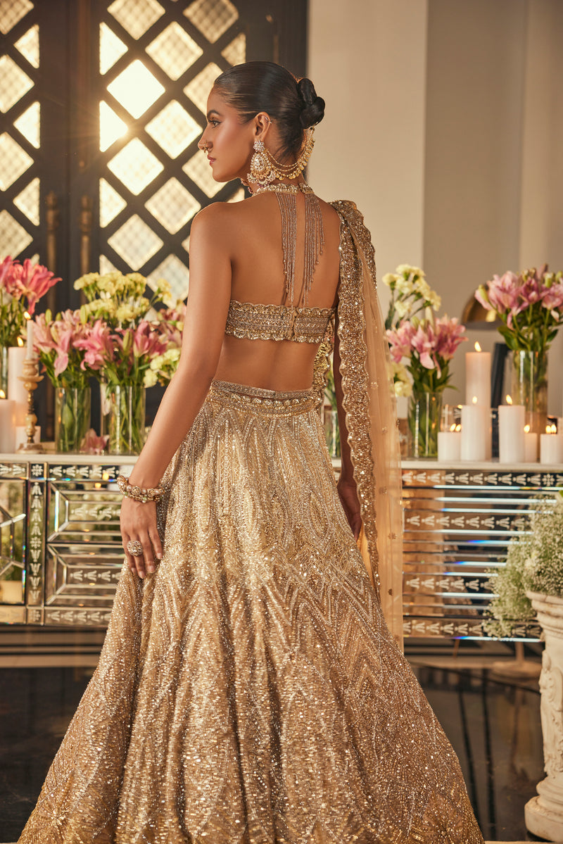 Zara Ombre Gold Lehenga XXL Zara Ombre Gold Lehenga XXL