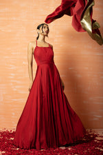 Deep Red Modal Gown Set