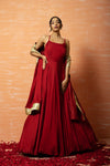 Deep Red Modal Gown Set