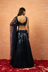 Blue Sequin Lehenga Set