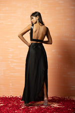 Black Sequins Jacket and hoti Skirt Set