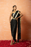 Black Dhoti Saree Set with Belt